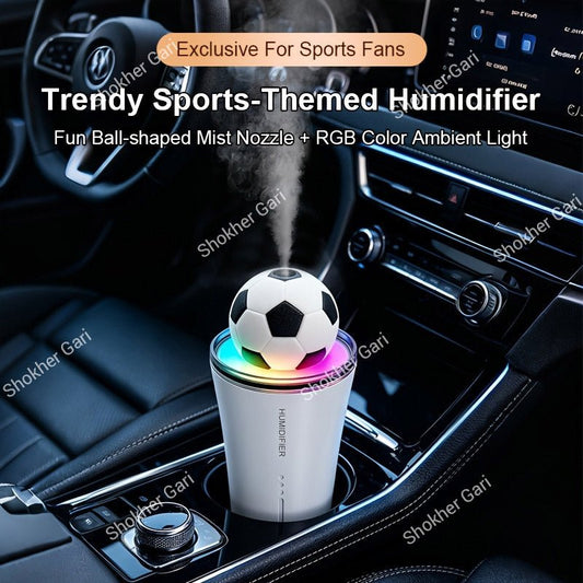 Car Soccer Ball Mini Humidifier with LED Light and Aroma Diffuser