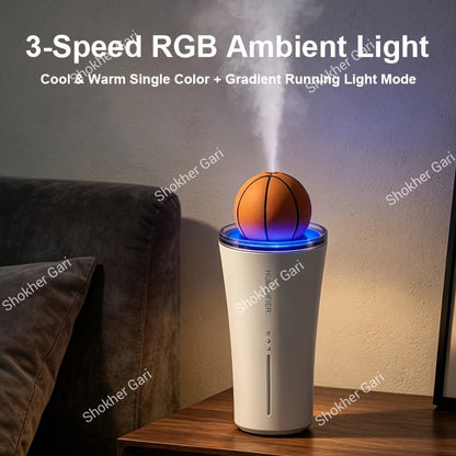 Car Soccer Ball Mini Humidifier with LED Light and Aroma Diffuser