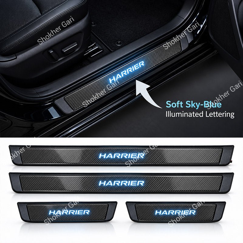 M/Y Car LED Welcome Door Sill Plate Premium Stainless Steel Protector 4pcs set