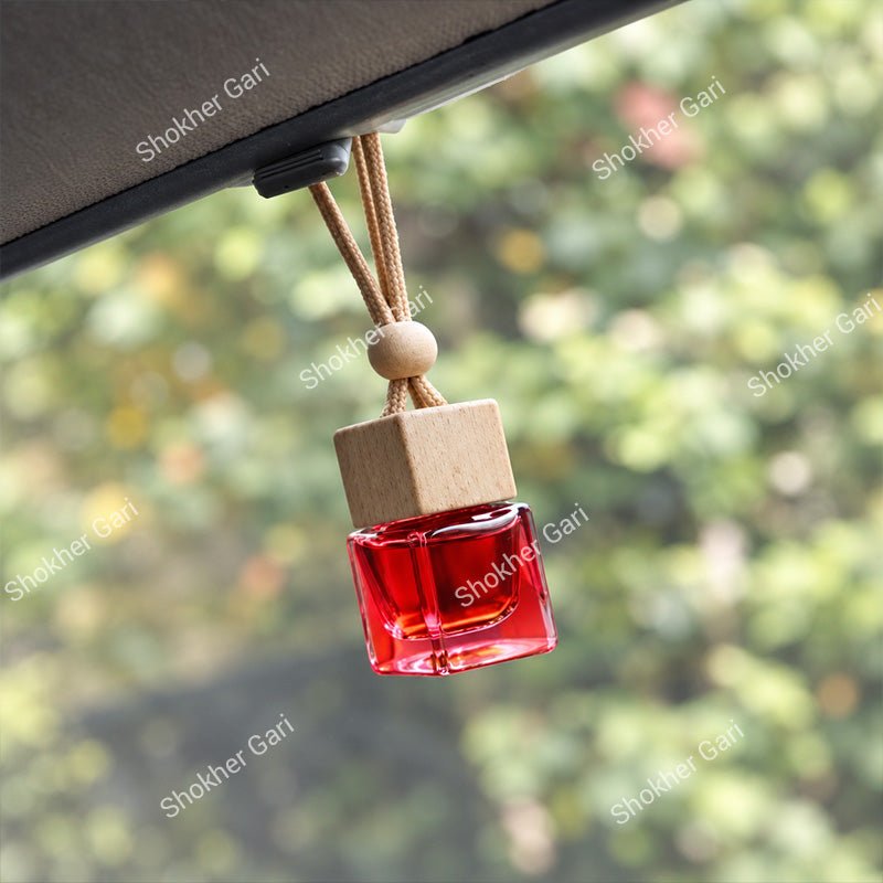 Car Hanging Perfume Premium Square Bottle Air Freshener Fragrance