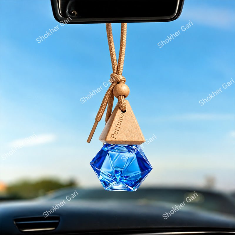 Car Hanging Perfume Premium Square Bottle Air Freshener Fragrance