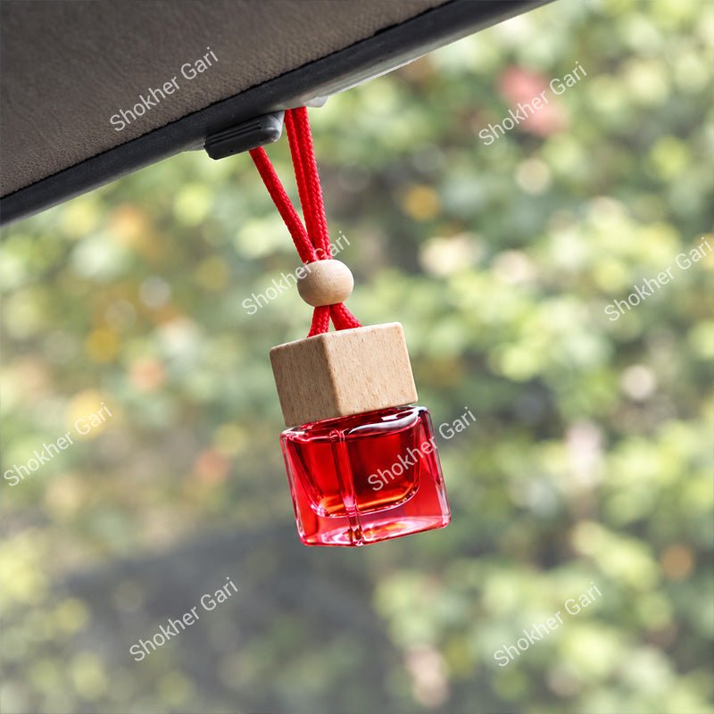 Car Hanging Perfume Premium Square Bottle Air Freshener Fragrance