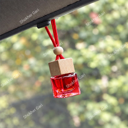Car Hanging Perfume Premium Square Bottle Air Freshener Fragrance