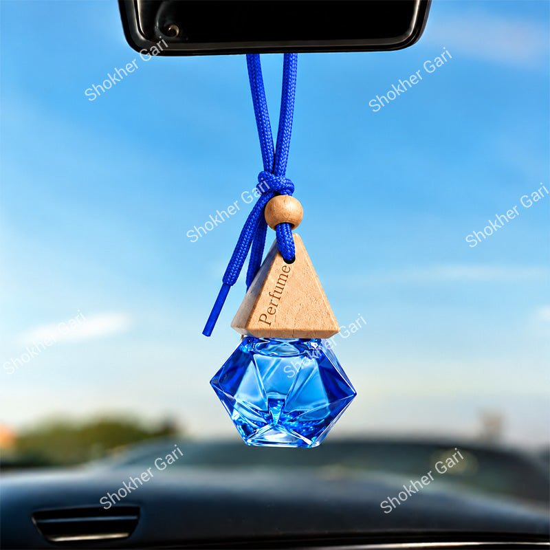 Car Hanging Perfume Premium Square Bottle Air Freshener Fragrance