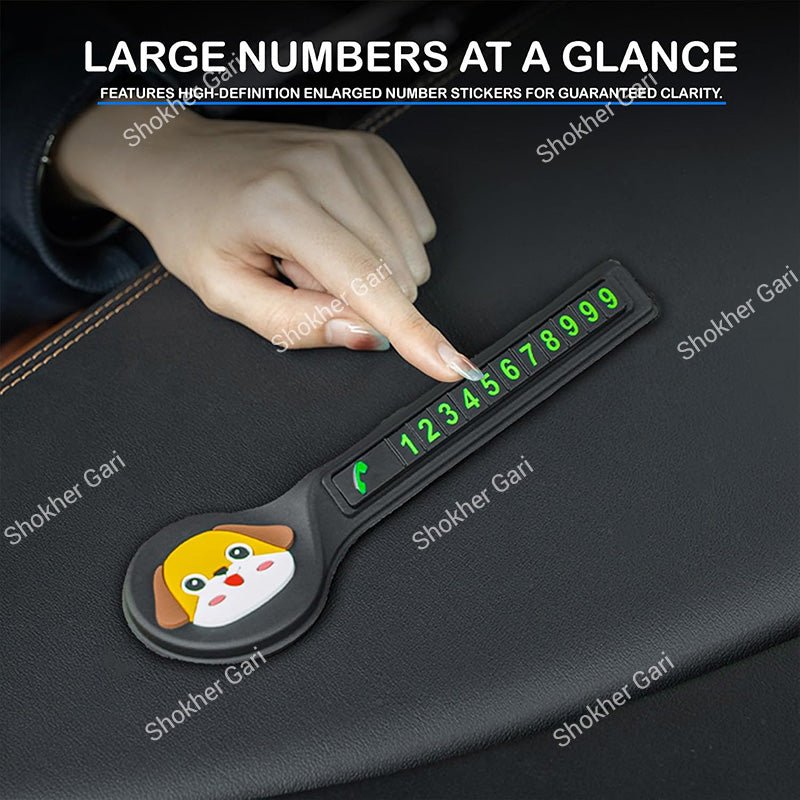 Car Dashboard Parking Number Display with Adjustable Phone Digits