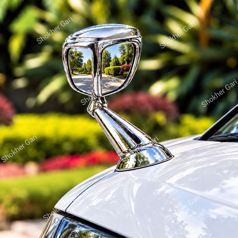 Car Chrome Fender Side Mirror Classic Hood Mounted Rear View Mirror For Haice Noah Prado 1 pcs