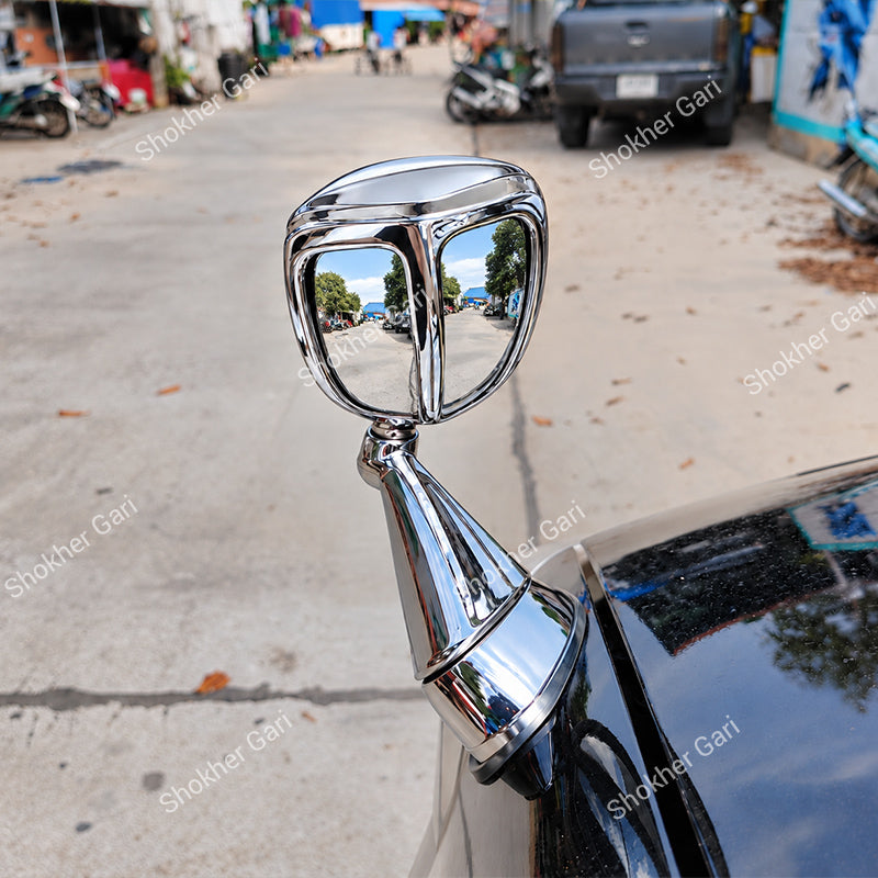 Car Chrome Fender Side Mirror Classic Hood Mounted Rear View Mirror For Haice Noah Prado 1 pcs