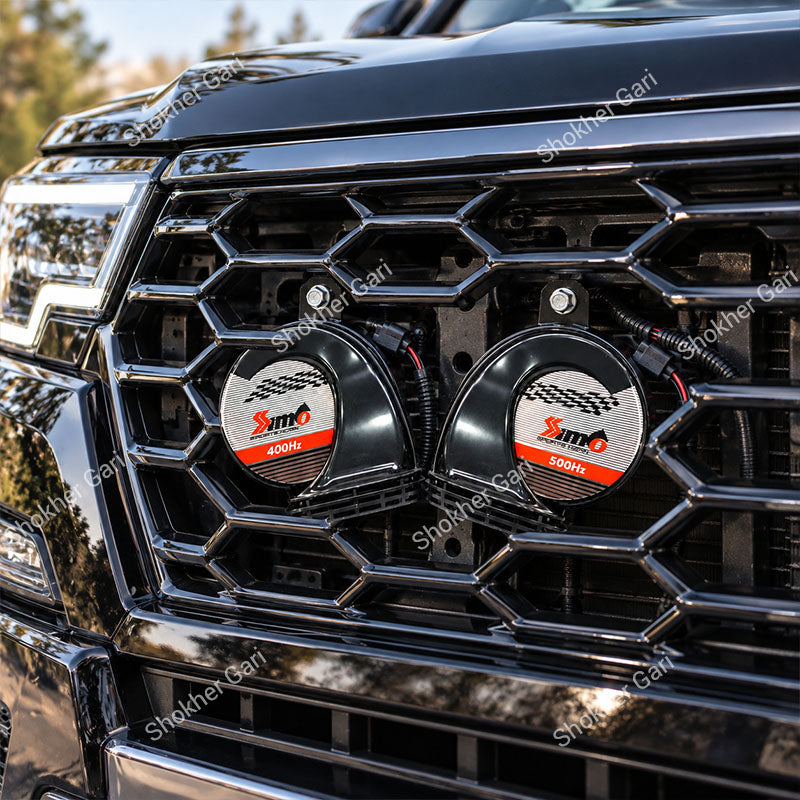 Car Dual Tone Sports Horn 400Hz 500Hz Powerful Loud Sound Set
