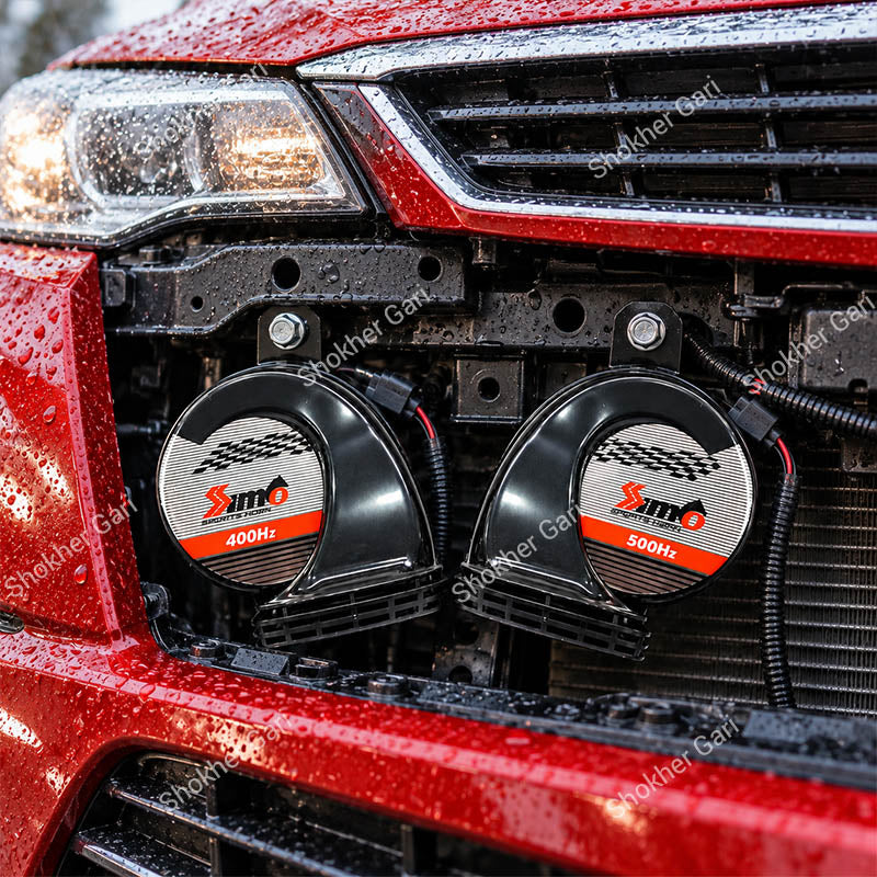 Car Dual Tone Sports Horn 400Hz 500Hz Powerful Loud Sound Set