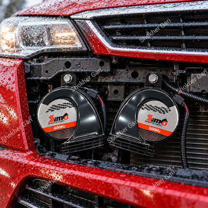 Car Dual Tone Sports Horn 400Hz 500Hz Powerful Loud Sound Set
