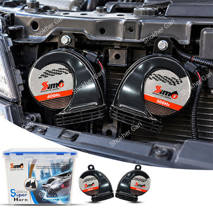 Car Dual Tone Sports Horn 400Hz 500Hz Powerful Loud Sound Set