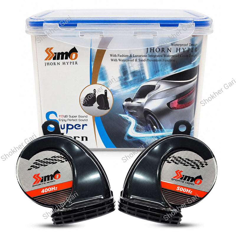 Car Dual Tone Sports Horn 400Hz 500Hz Powerful Loud Sound Set