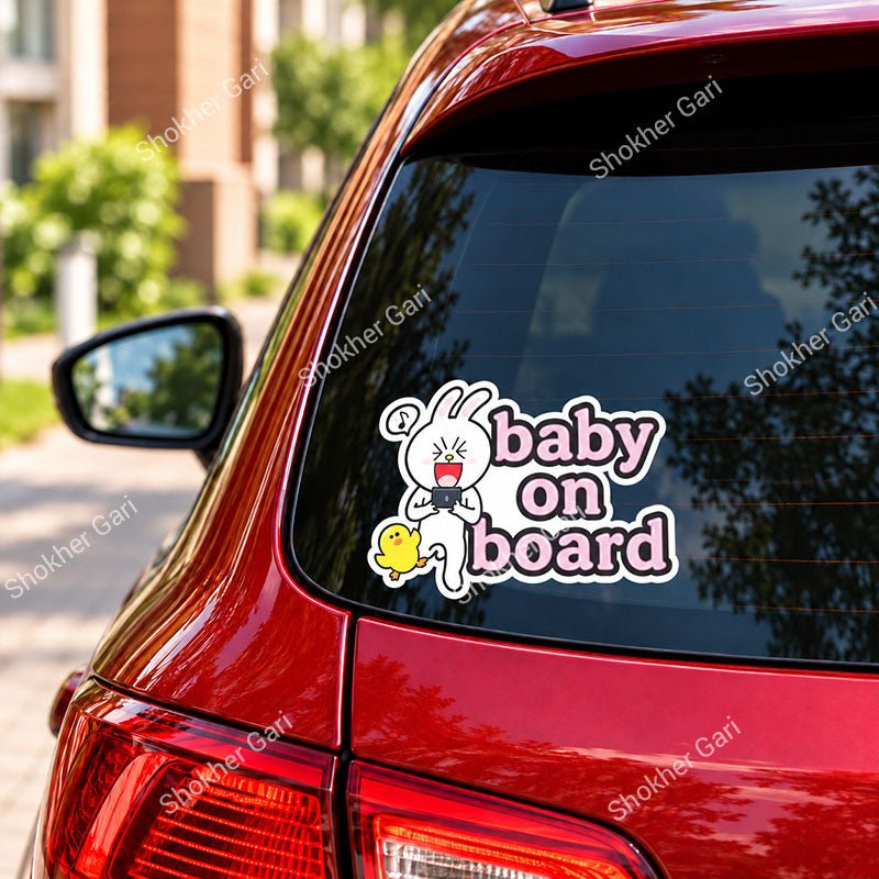 Car Baby on Board Warning Sticker for Rear Window and Glass