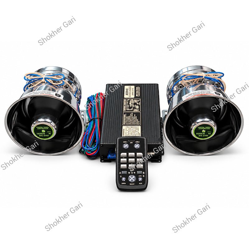 Car VIP Horn 400w Double Mic Stainless Steel With Remote
