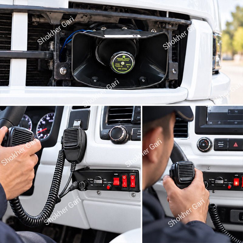 Car VIP 300W Siren Horn With Wired Microphone And PA Speaker