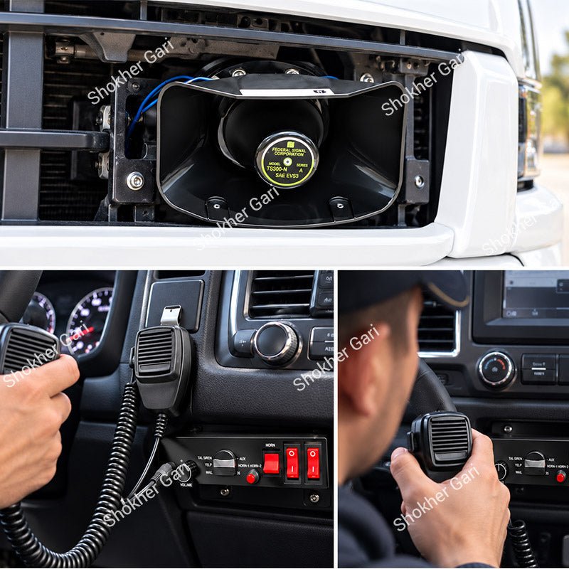 Car VIP 300W Siren Horn With Wired Microphone And PA Speaker