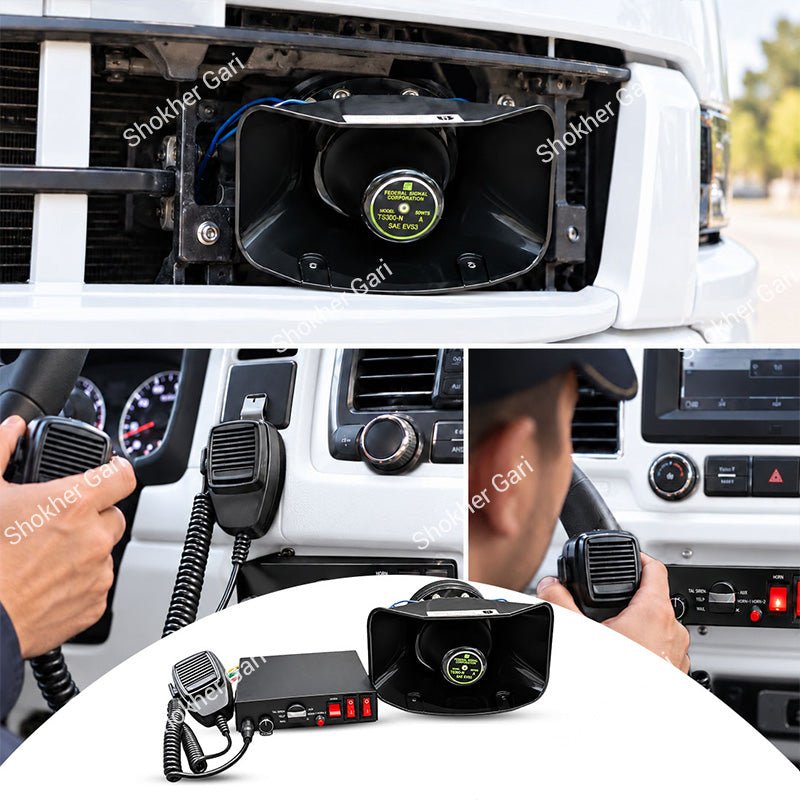 Car VIP 300W Siren Horn With Wired Microphone And PA Speaker