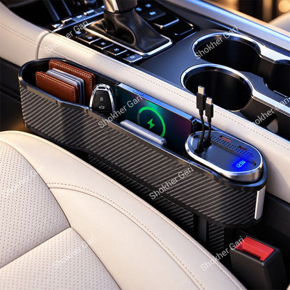 Car Seat Gap Filler Organizer with Wireless Charging Station 1pcs