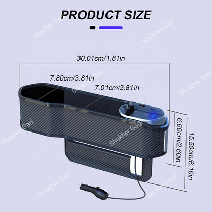 Car Seat Gap Filler Organizer with Wireless Charging Station 1pcs