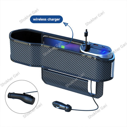 Car Seat Gap Filler Organizer with Wireless Charging Station 1pcs
