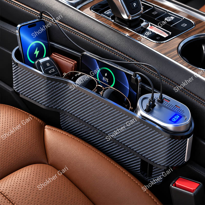 Car Seat Gap Filler Organizer with Wireless Charging Station 1pcs