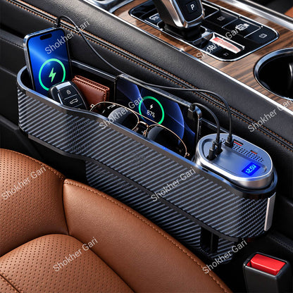 Car Seat Gap Filler Organizer with Wireless Charging Station 1pcs