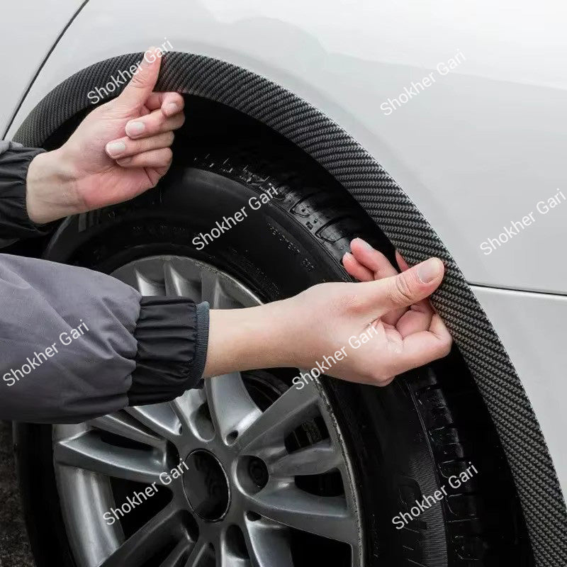 Car Carbon Fiber Wheel Arch Eyebrow Fender Flare Protector 2Pcs Set