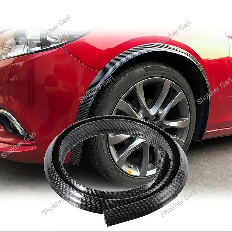 Car Carbon Fiber Wheel Arch Eyebrow Fender Flare Protector 2Pcs Set