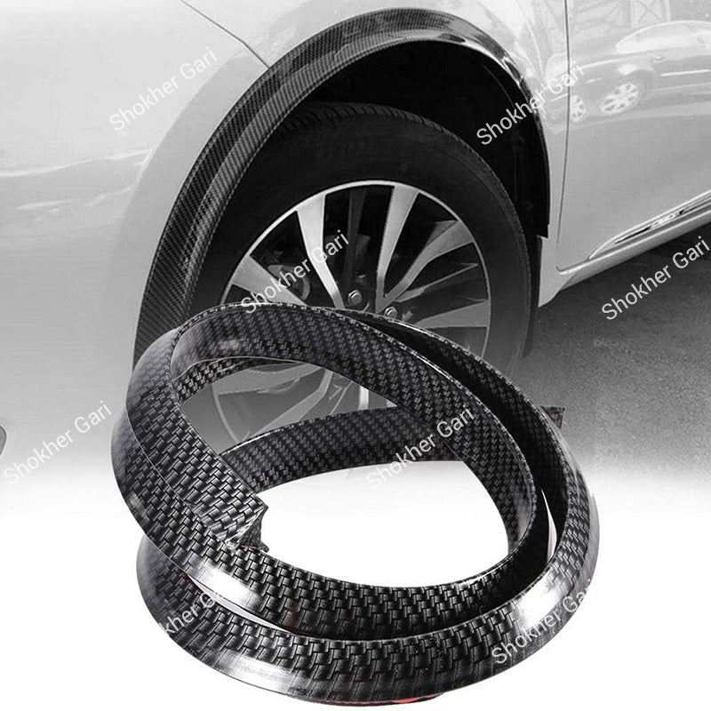 Car Carbon Fiber Wheel Arch Eyebrow Fender Flare Protector 2Pcs Set