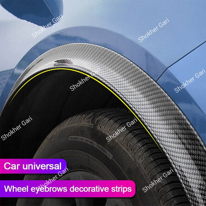 Car Carbon Fiber Wheel Arch Eyebrow Fender Flare Protector 2Pcs Set