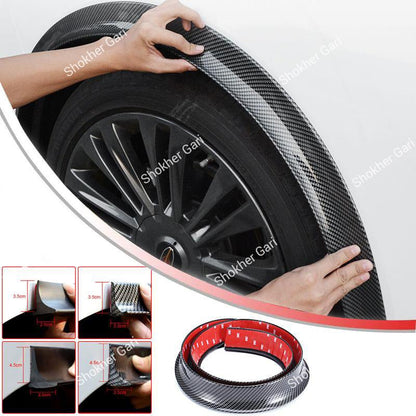 Car Carbon Fiber Wheel Arch Eyebrow Fender Flare Protector 2Pcs Set