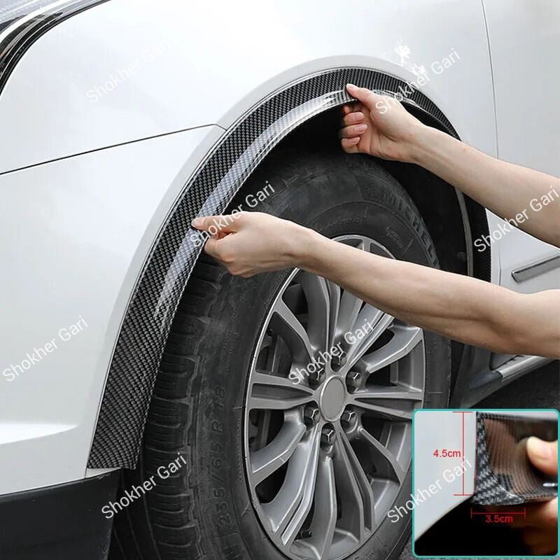 Car Carbon Fiber Wheel Arch Eyebrow Fender Flare Protector 2Pcs Set