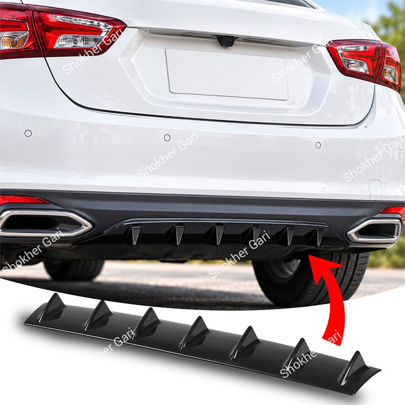 Car Universal Rear Bumper Spoiler Diffuser Fin Kit