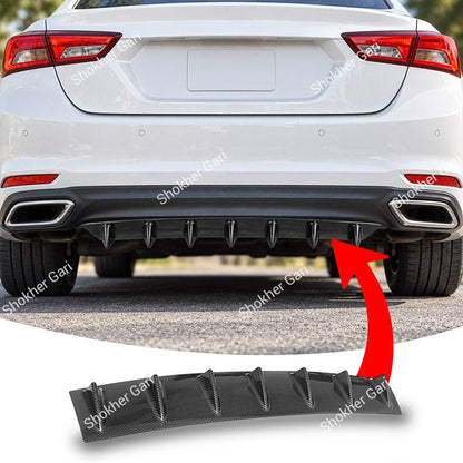 Car Universal Rear Bumper Spoiler Diffuser Fin Kit