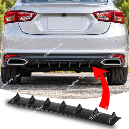 Car Universal Rear Bumper Spoiler Diffuser Fin Kit