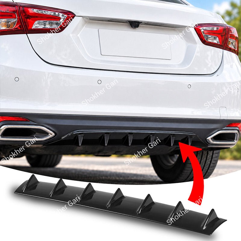Car Universal Rear Bumper Spoiler Diffuser Fin Kit