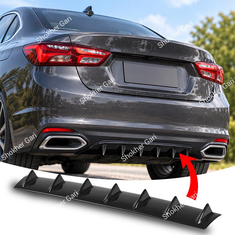 Car Universal Rear Bumper Spoiler Diffuser Fin Kit