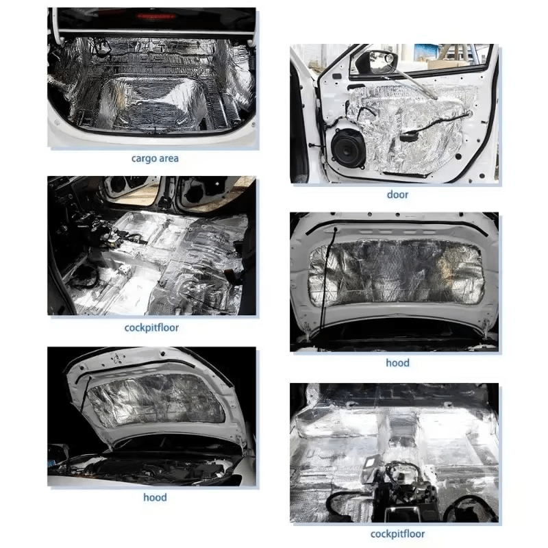 Car Heat and Sound Proofing Insulation Foam - Waterproof &amp; Fire Resistant (140*100 cm))