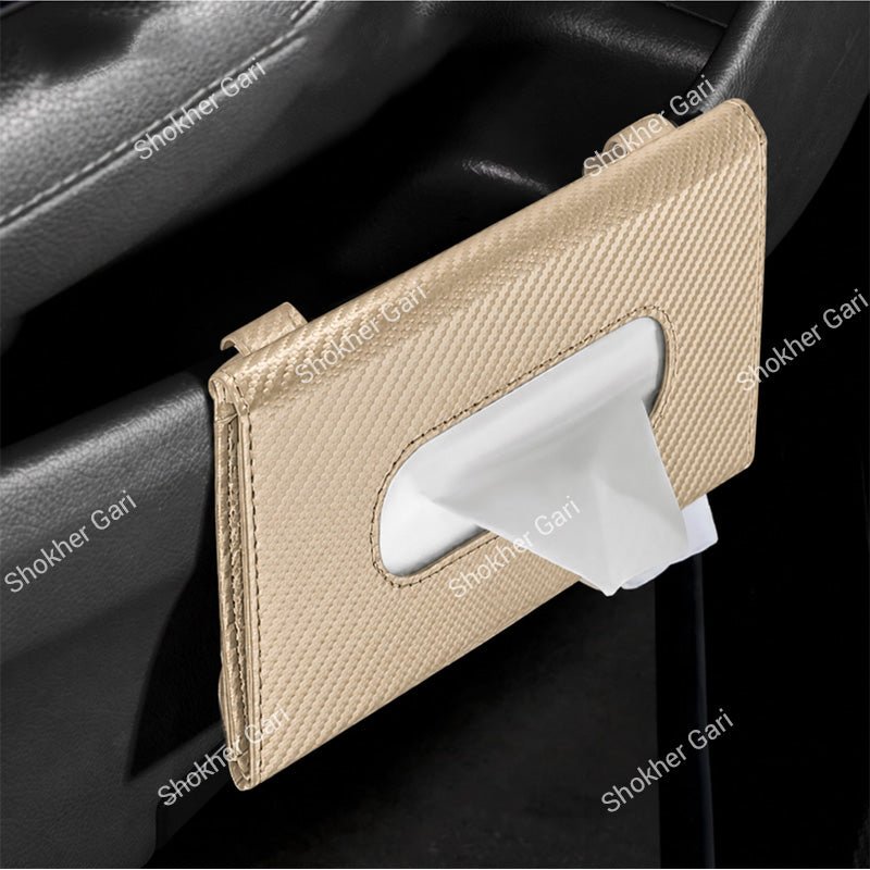 Carbon Fiber Car Sun Visor Tissue Box