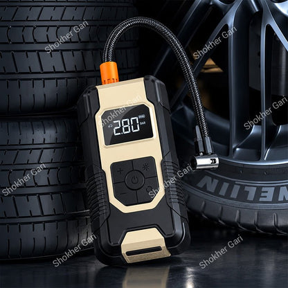 12V Smart Electric Car Tire Pump with Power Bank