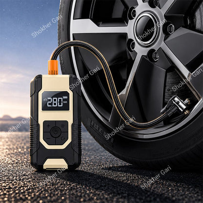 12V Smart Electric Car Tire Pump with Power Bank