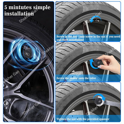 TPMS Car Tire Pressure Monitoring System (Solar Powered)