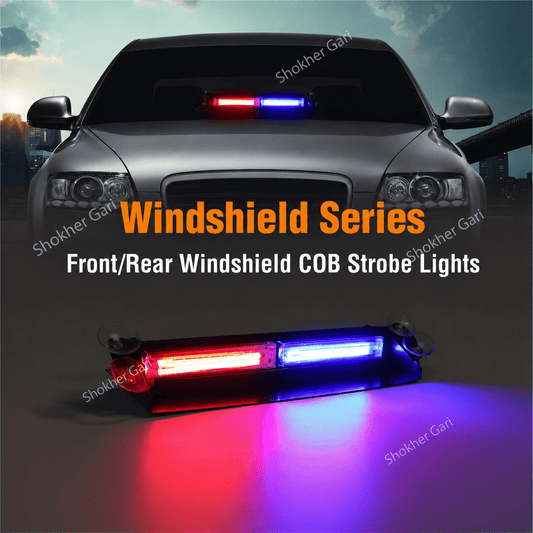 Front/Rear Windshield COB Strobe Lights - Emergency Strobe Dash Lights 12 Inches