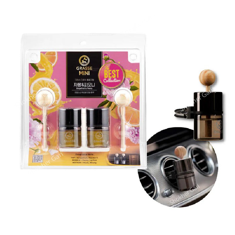 AC Vent Perfume Bullsone Grasse Diffuser Air Freshener 2pcs - Grapefruit &amp; Peony image