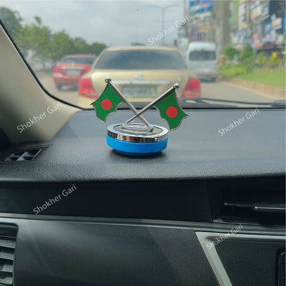 Bangladesh Car Flag Auto Rotating Solar air Freshener - Blue image