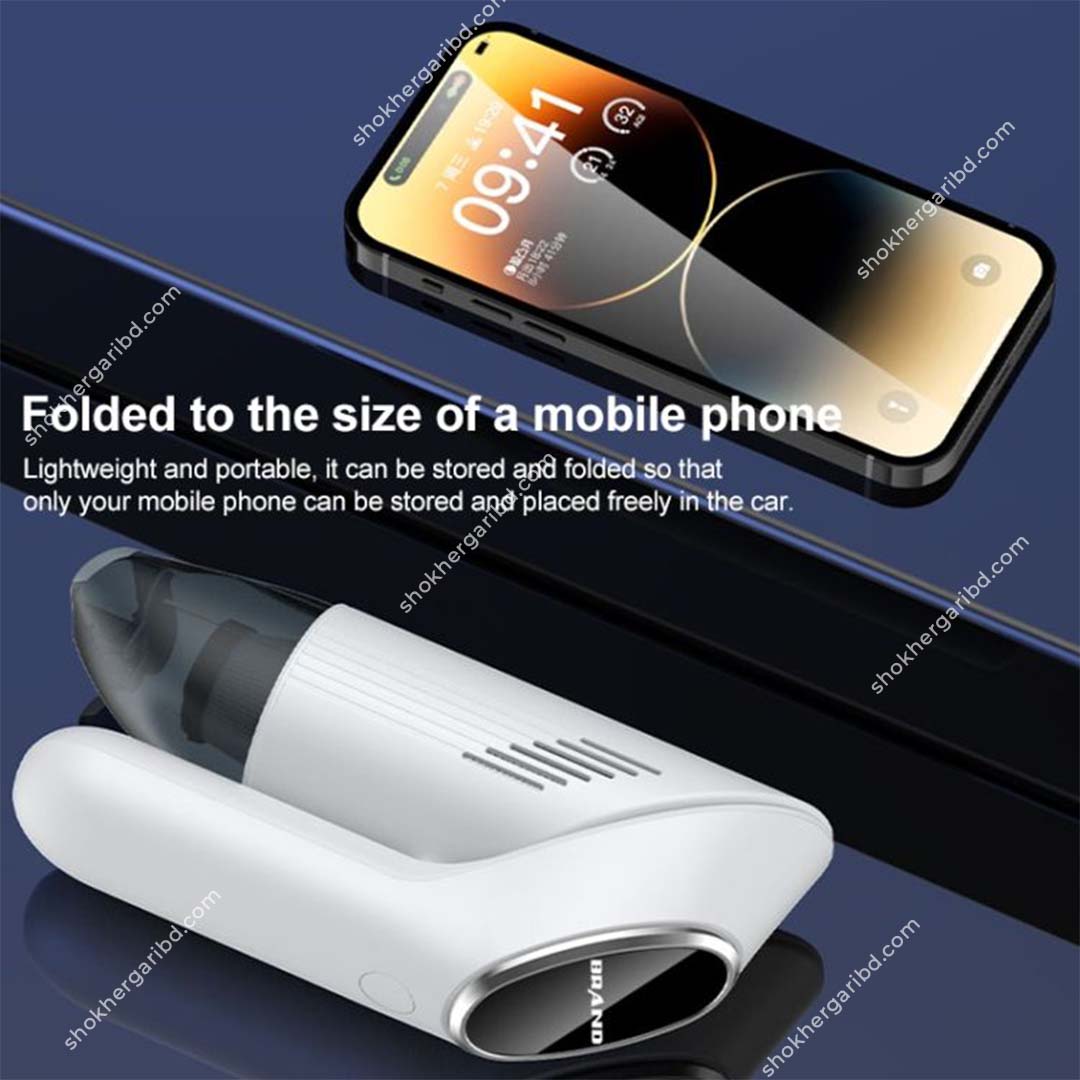 Hoco ZP6 Foldable portable car vacuum cleaner  55W power, 4000mAh battery, with lighting function image 6