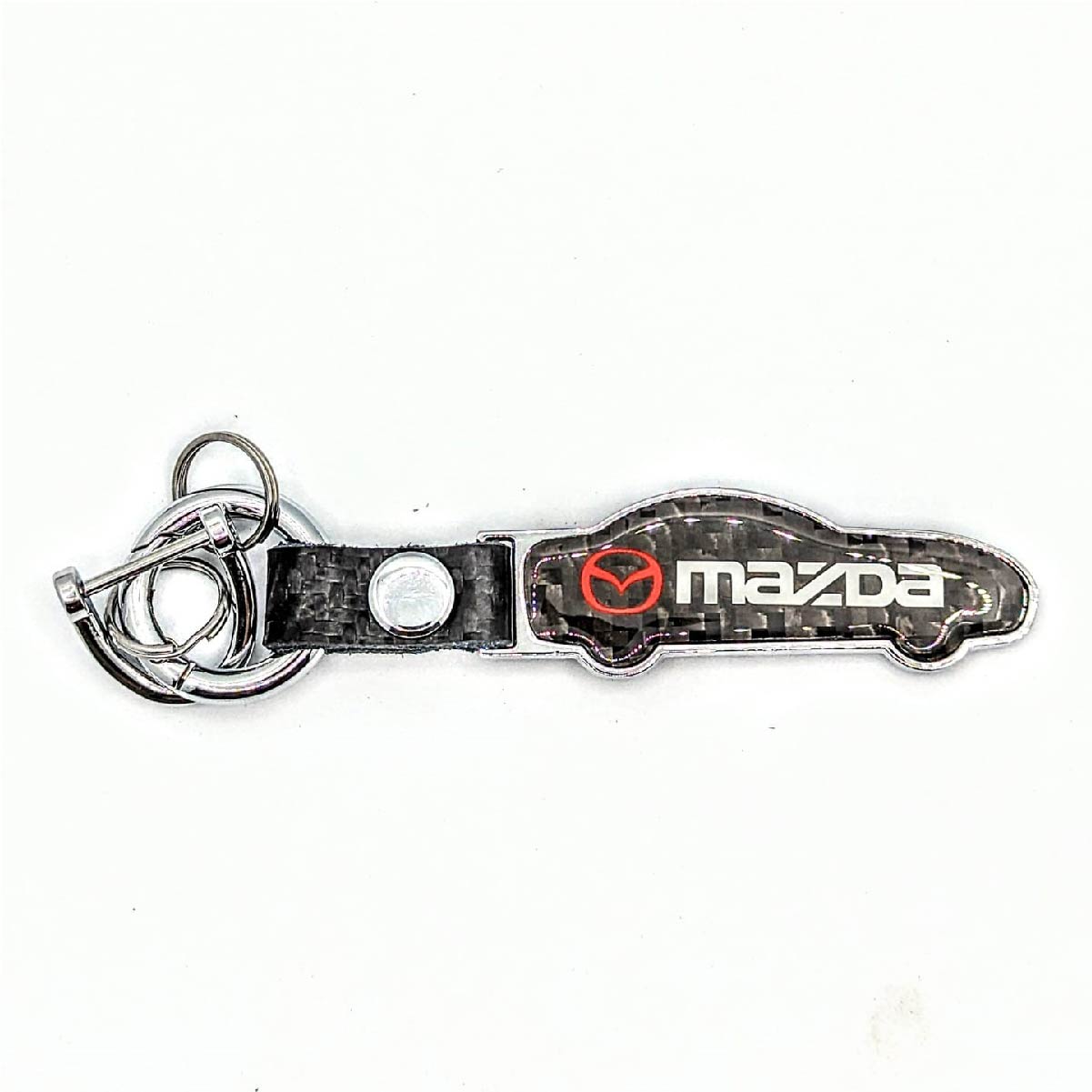 Carbon Car Shape Metal Keyring