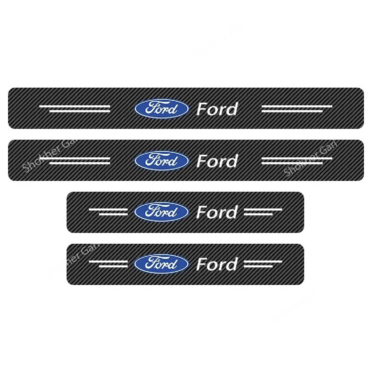 Carbon Fiber Car Door Sill Sticker Protector 4pcs Set image 23