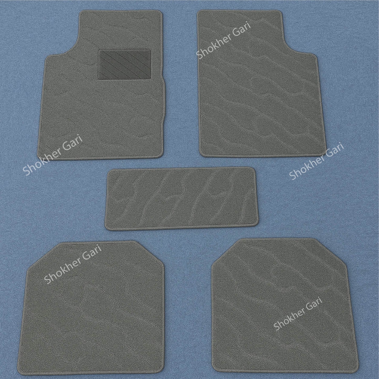 Premium Car Carpet 5pcs Set - Ash image