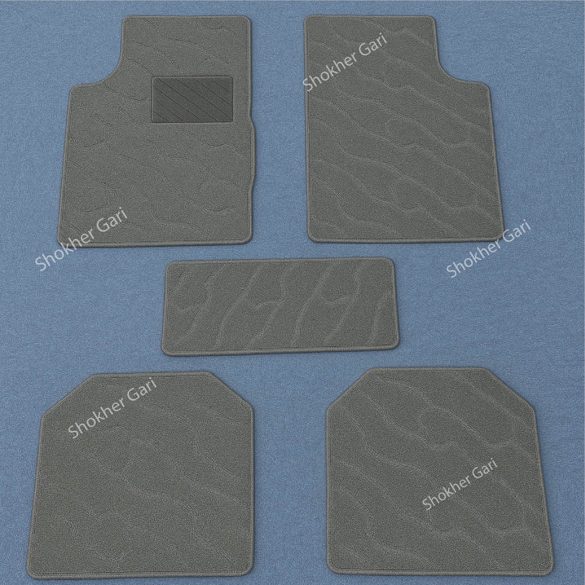 Premium Car Carpet 5pcs Set - Ash image